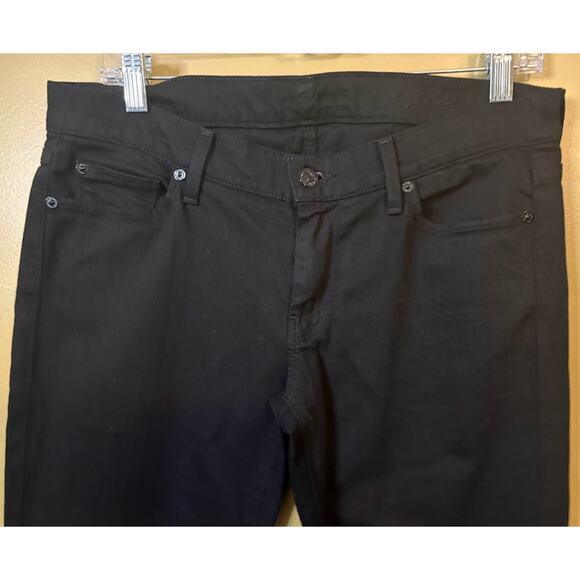 7 For All Mankind Women's Black Straight Leg Jeans Size 29 - Picture 3 of 8
